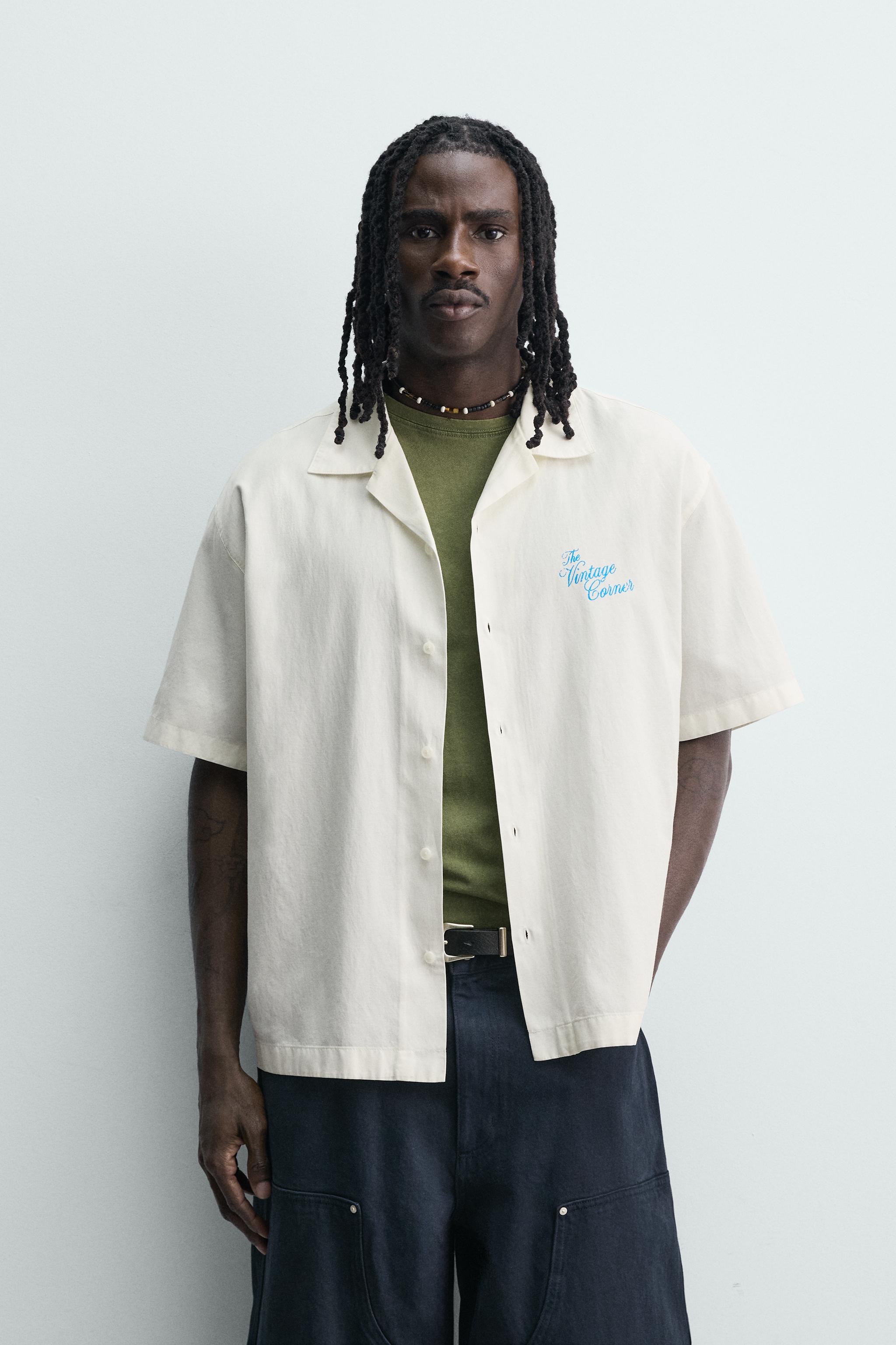 CHEMISE RELAXED FIT LYOCELL ET COTON À IMPRIMÉS